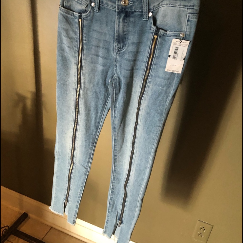 💙Kids 7 for all mankind cropped jeans size 14 luxe vintage - Picture 2 of 10